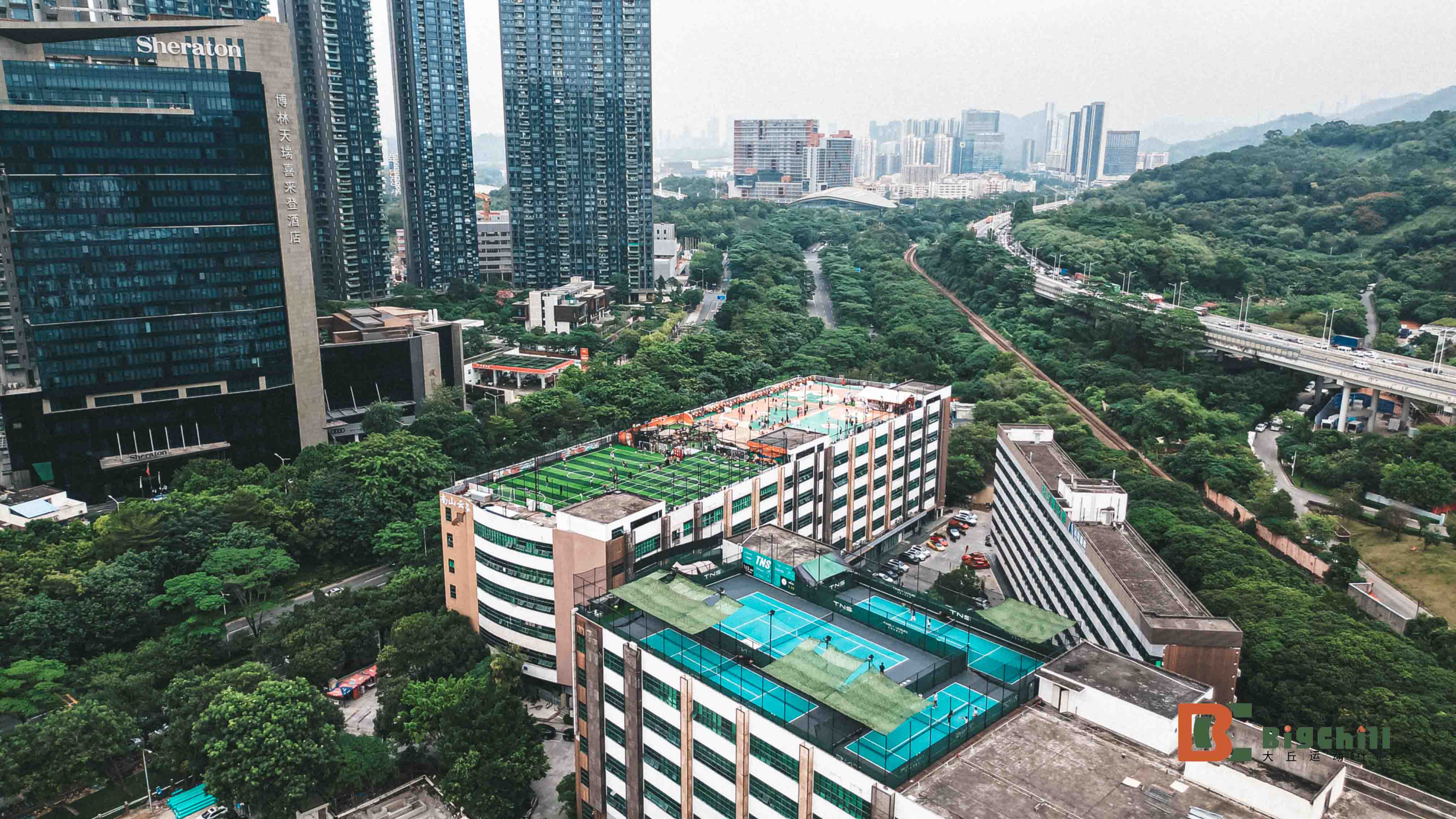 南风楼大丘运动社区,篮球场,足球场,飞盘,露营基地,网球场