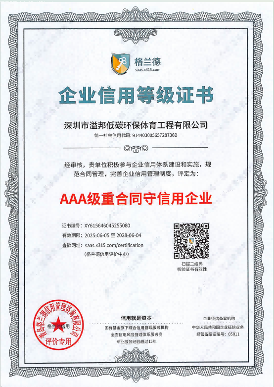 AAA级重合同守信用企业 企业信用等级证书